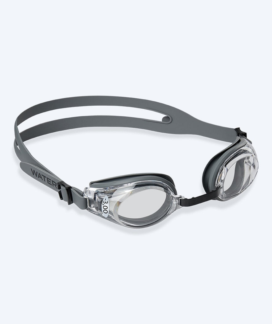 Watery nærsynede svømmebriller med styrke til voksne - (-1.5) til (-7.0) - Ridley - Sort