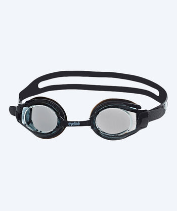 Eyeline nærsynede svømmebriller med styrke - (-1.5) til (-10.0) med smoke glas - Sort