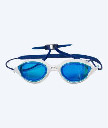Watery motions svømmebriller - Hystrix Flex - Hvid/blå (Guld mirror)