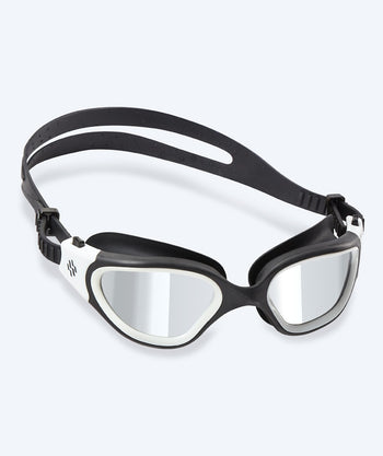 Watery motions svømmebriller - Raven Mirror - Sort/hvid/sølv