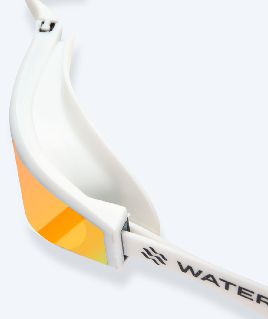 Watery Elite svømmebriller - Storm Racer Mirror - Hvid/guld