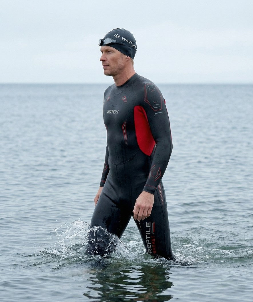 Watery våddragt til mænd - Reptile Breast - Orange