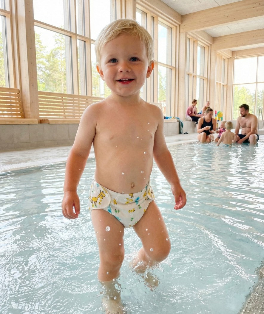 Watery badeble - Ondine - Hvid med tryk