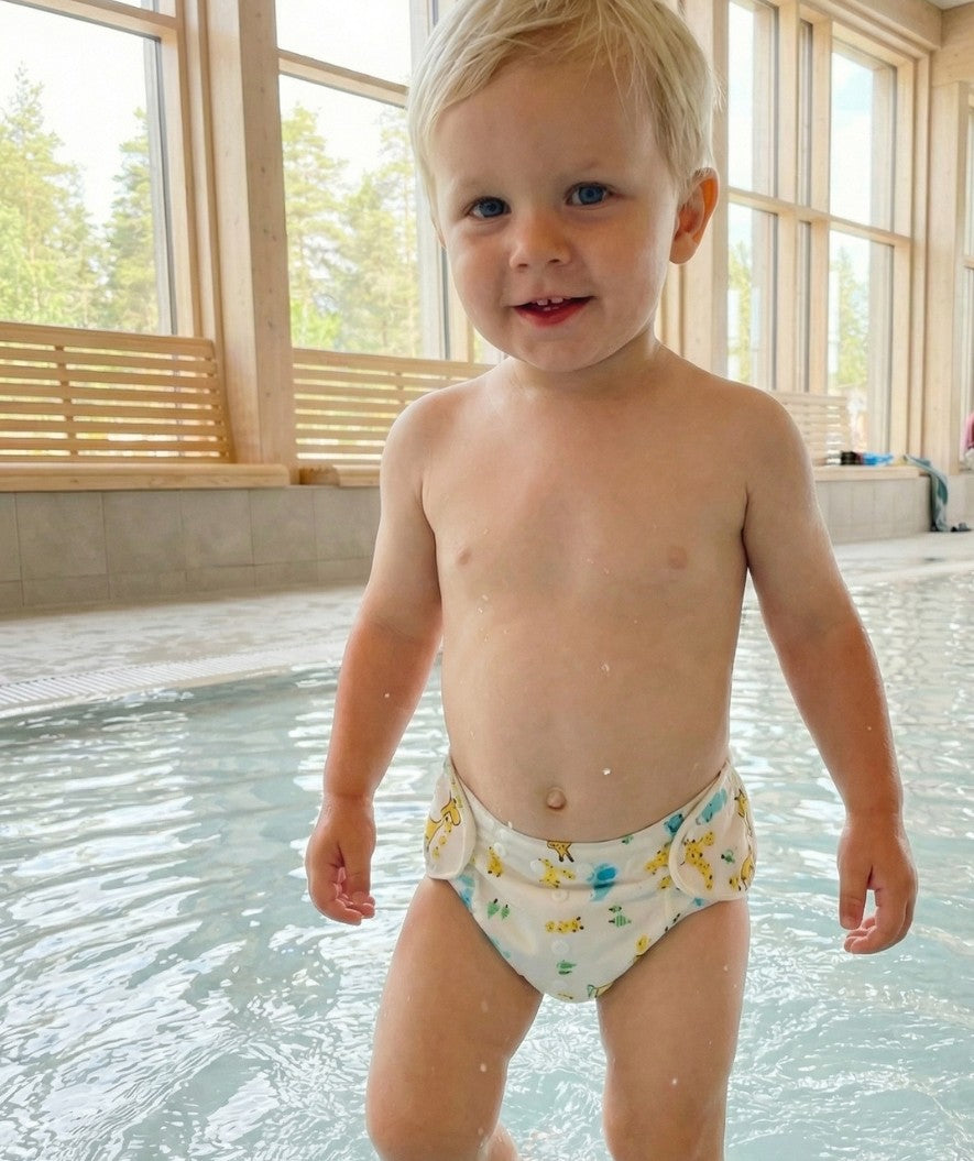 Watery badeble - Ondine - Hvid med tryk