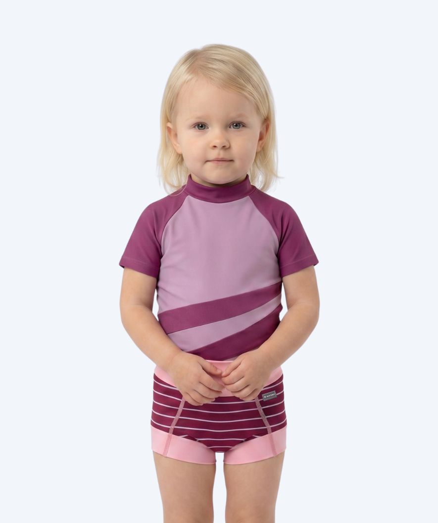 Watery blebadebukser til børn - Neoprene Swim Nappy - Nordic Pink Stripes