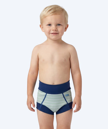 Watery blebadebukser til børn - Neoprene Swim Nappy - Nordic Green Stripes