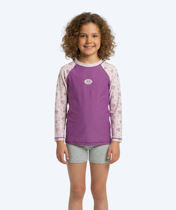Watery UV-trøje til børn - Brandman Langærmet Rashguard - Pink/lilla