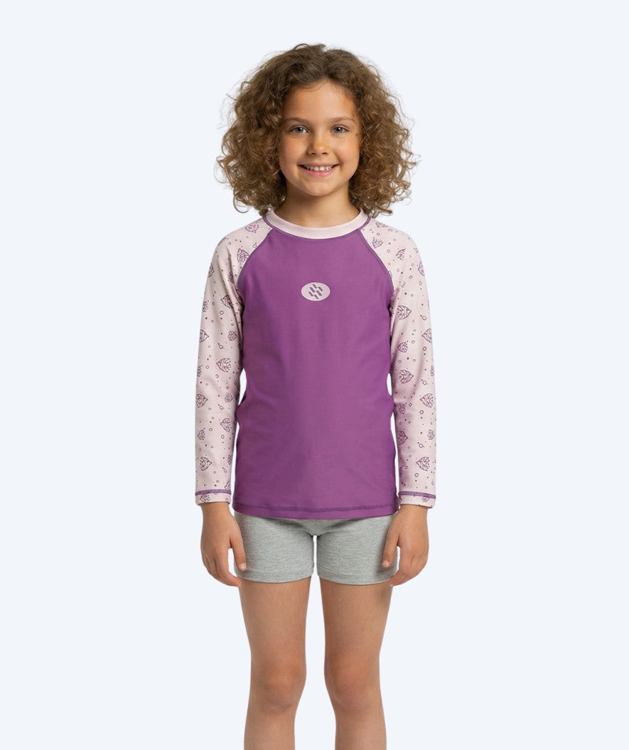 Watery UV-trøje til børn - Brandman Langærmet Rashguard - Pink/lilla