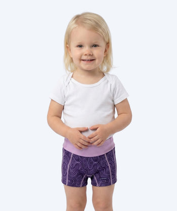 Watery blebadebukser til børn - Thetis Youngster - Pink/lilla