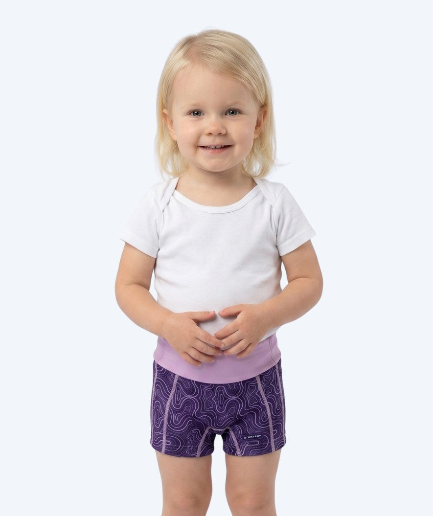 Watery blebadebukser til børn - Thetis Youngster - Pink/lilla