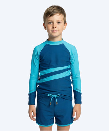 Watery UV-trøje til børn - Manami Langærmet Rashguard - Atlantic Blue