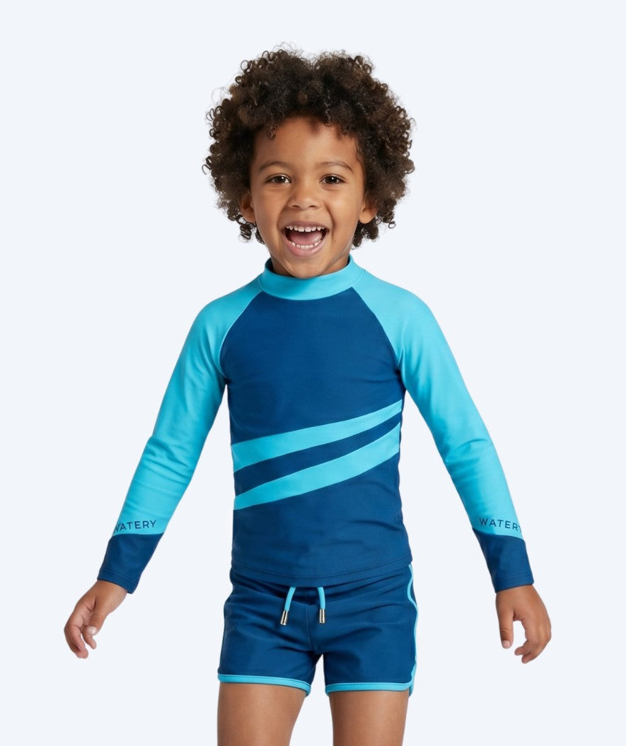 Watery UV-trøje til børn - Manami Langærmet Rashguard - Atlantic Blue