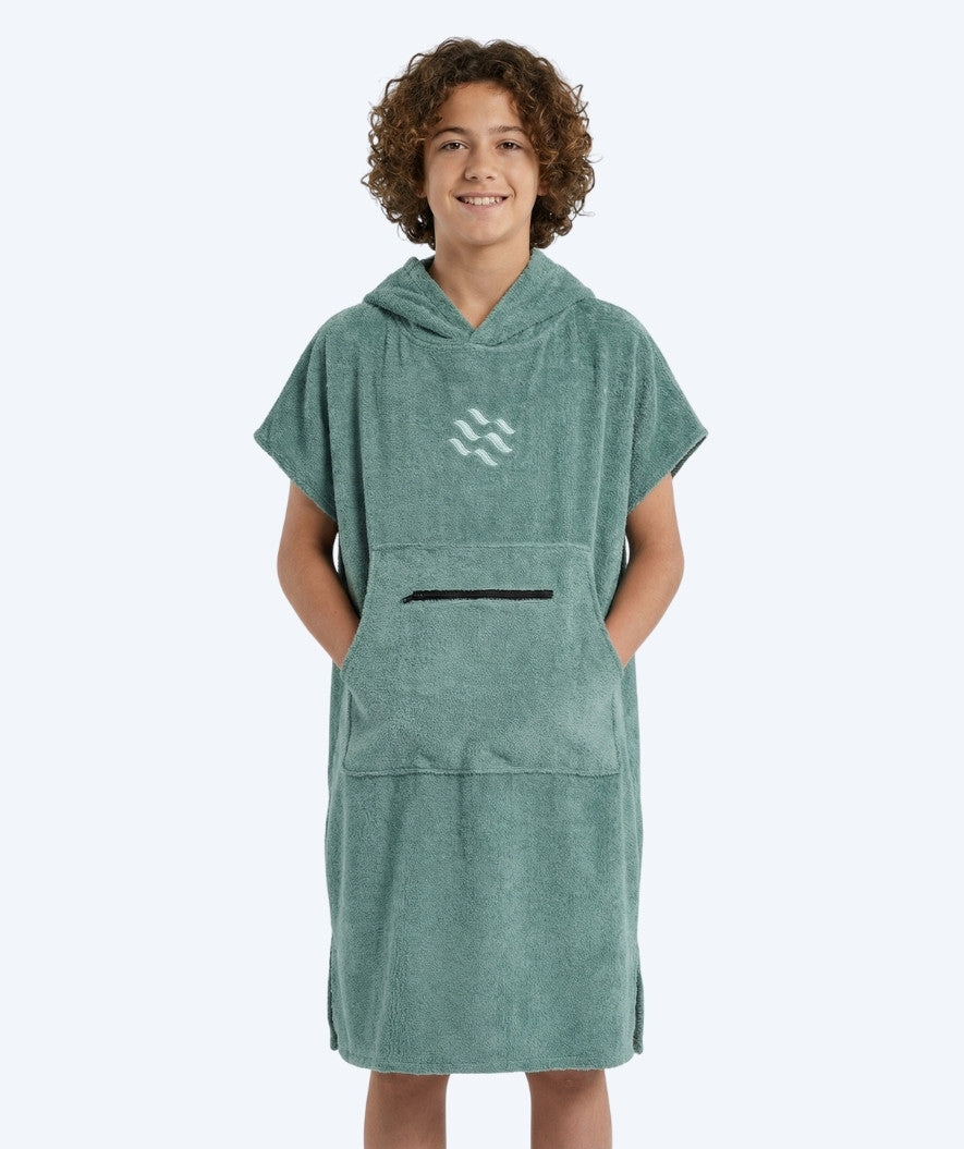 Watery badeponcho til junior (6-15) - Bomuld - Forrest Green