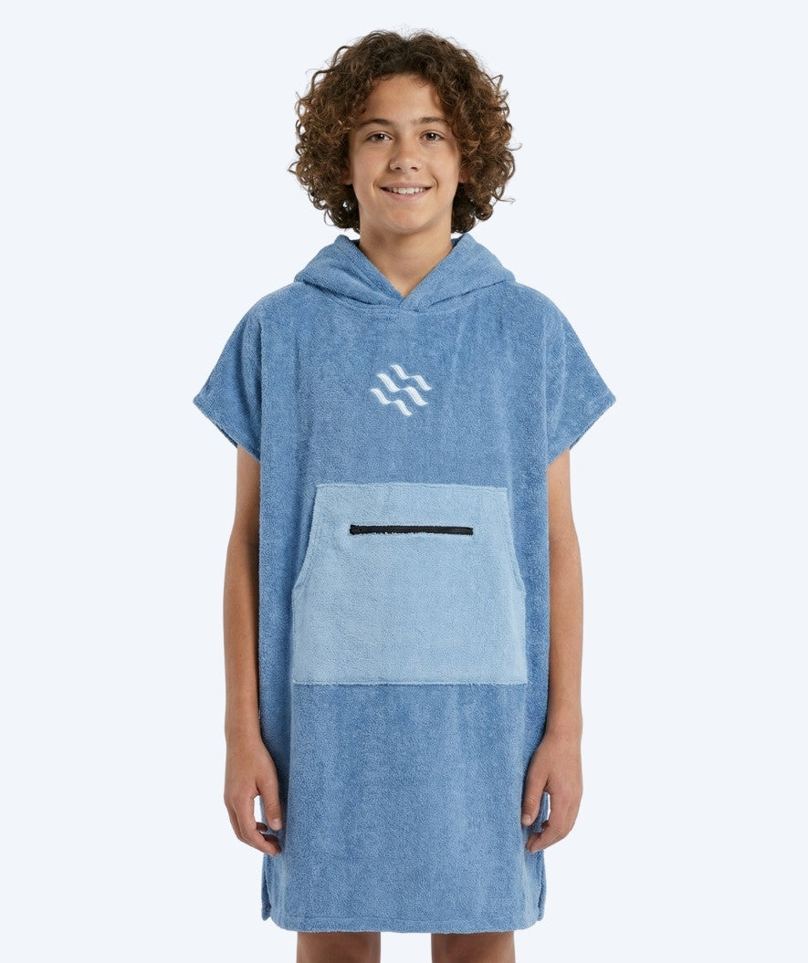 Watery badeponcho til junior (6-15) - Bomuld - Atlantic Blue