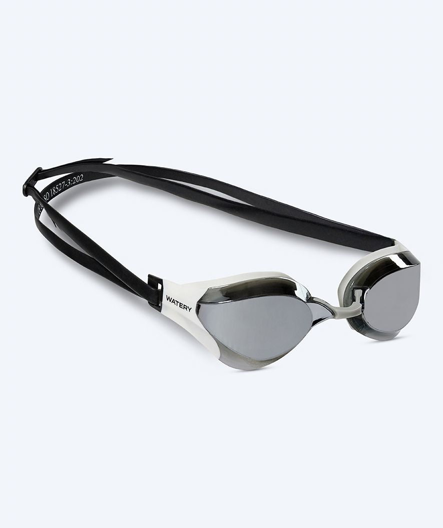 Watery Elite svømmebrille - Rattle Pro Mirror - Hvid/grå
