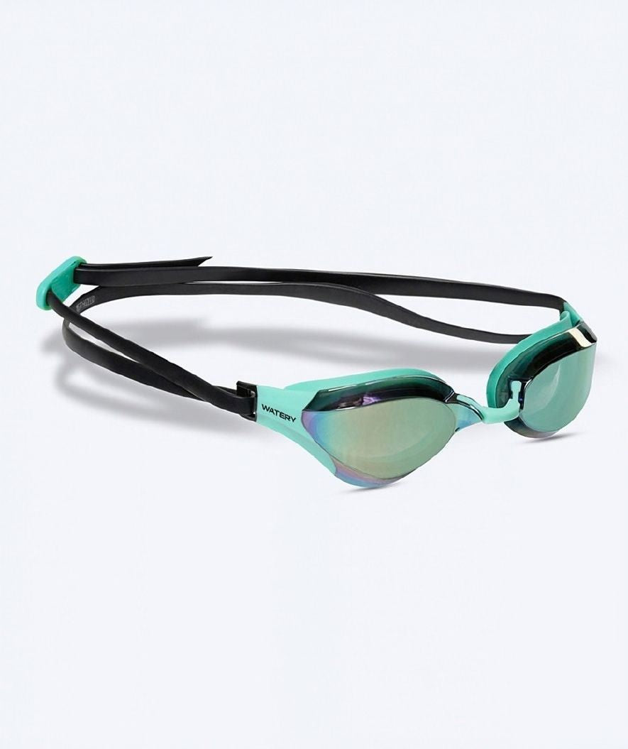 Watery Elite svømmebrille - Rattle Pro Mirror - Grøn/grøn