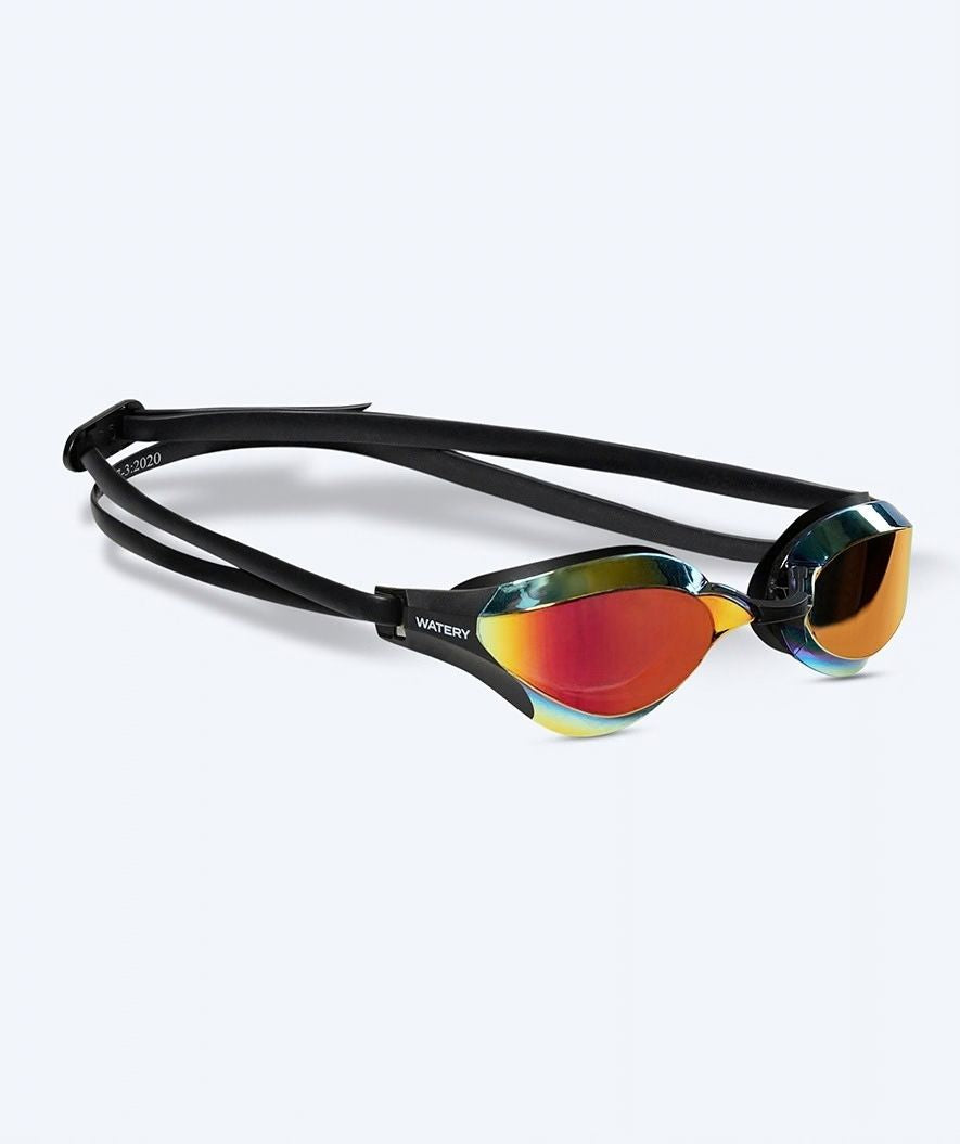 Watery Elite svømmebrille - Rattle Pro Mirror - Sort/guld
