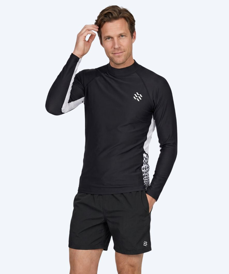 Watery UV-trøje til mænd - Scylla Langærmet Rashguard - Sort/hvid