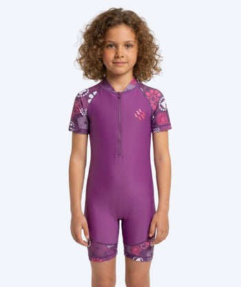 Watery UV-dragt til børn - Athena Kortærmet Rashguard - Lilla