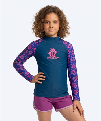 Watery UV-trøje til børn - Osiris Langærmet Rashguard - Lilla/mørkeblå