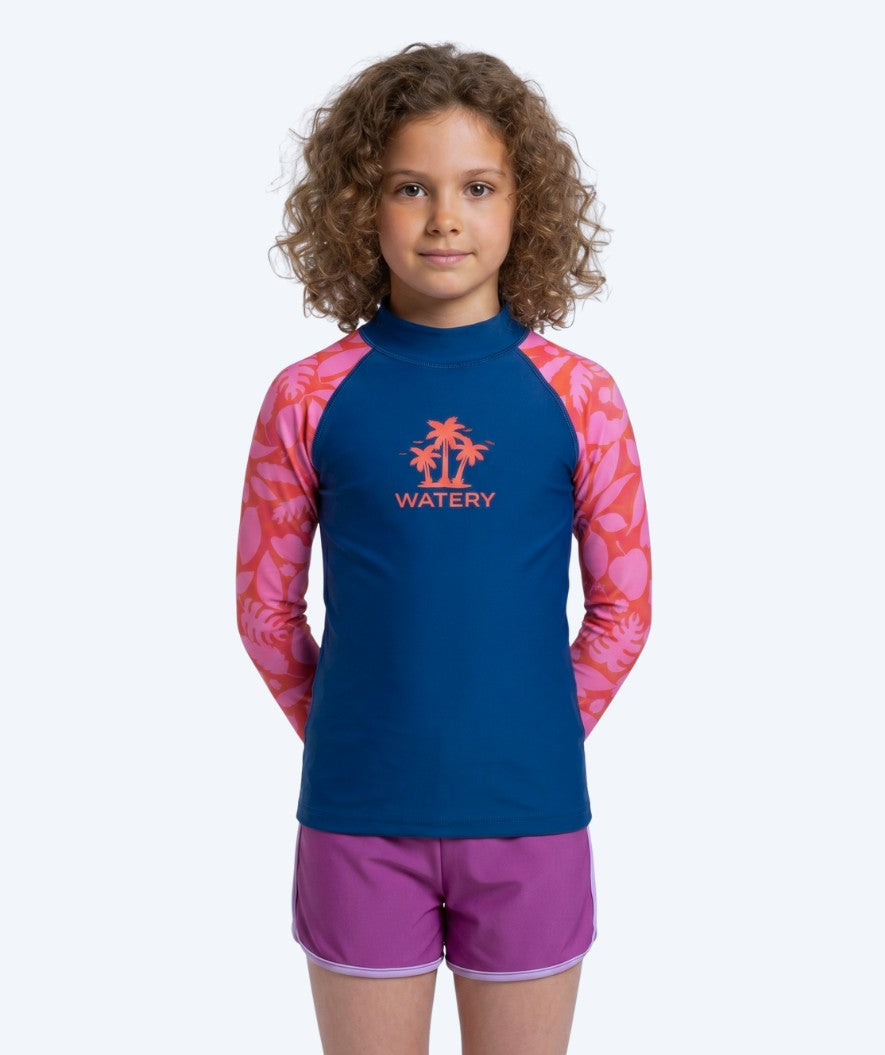 Watery UV-trøje til børn - Osiris Langærmet Rashguard - Pink/mørkeblå