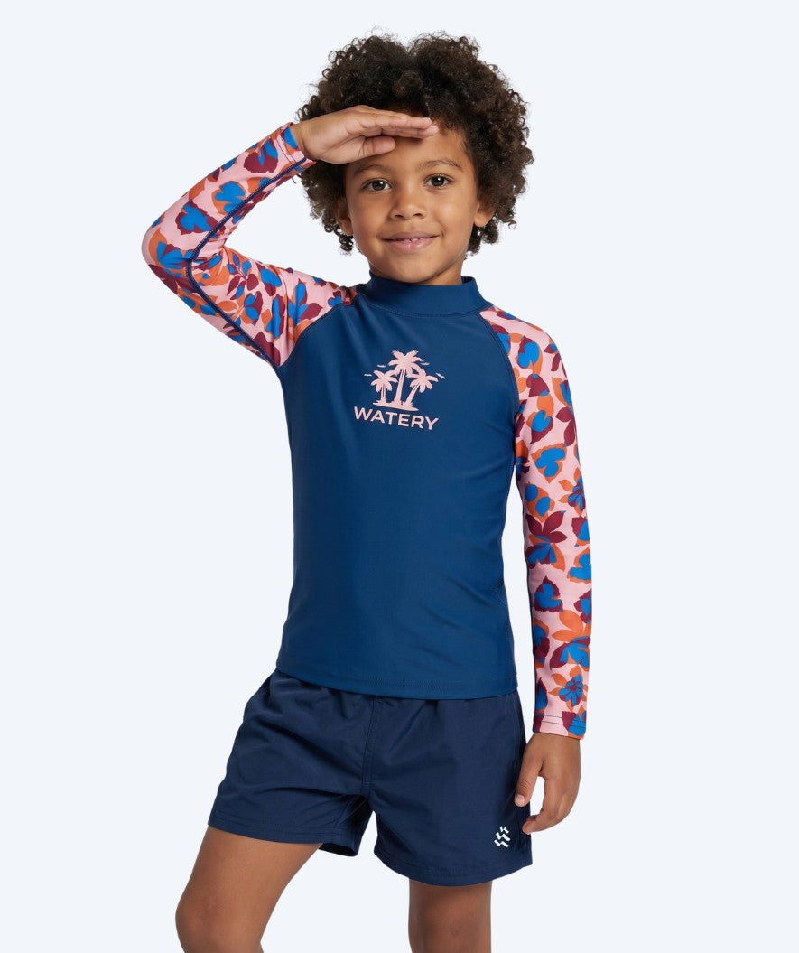 Watery UV-trøje til børn - Osiris Langærmet Rashguard - Lyserød/mørkeblå