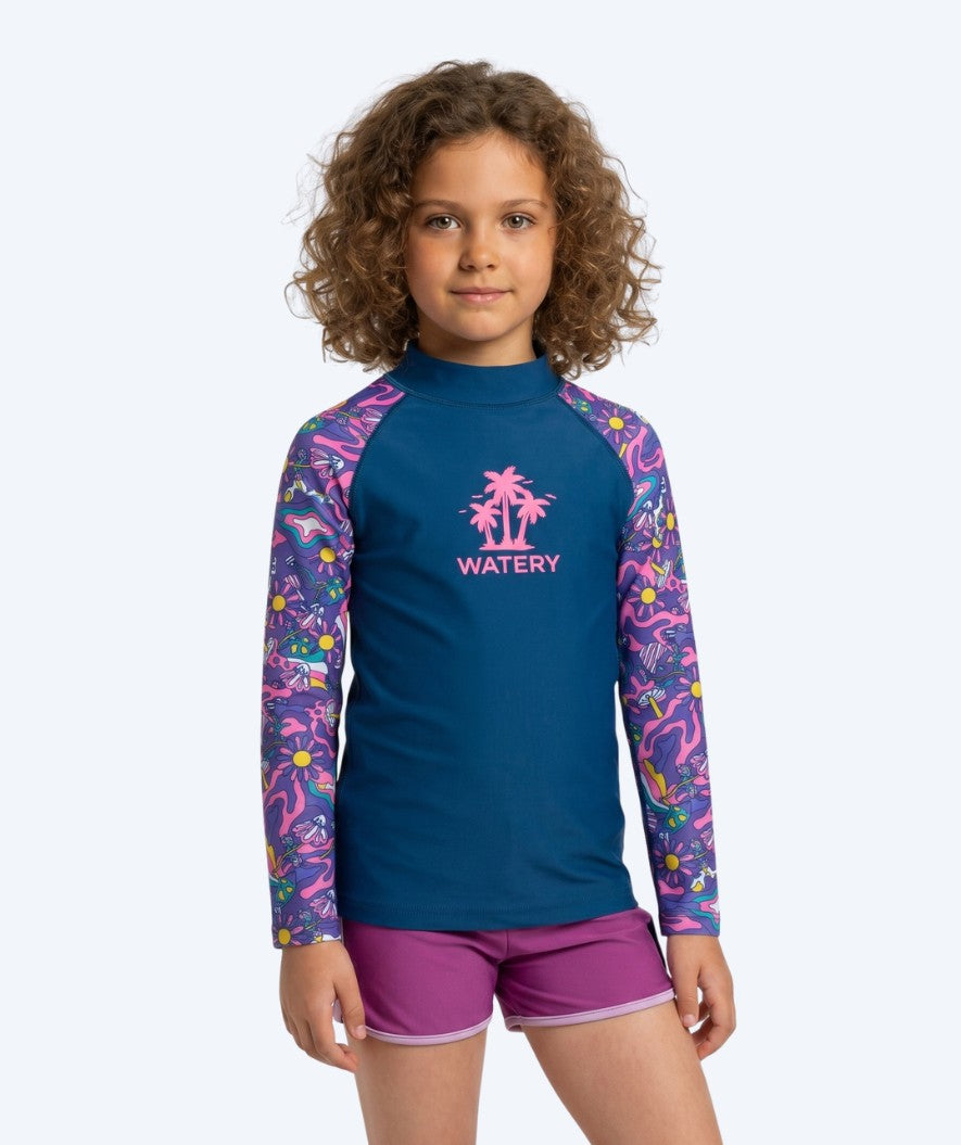 Watery UV-trøje til børn - Osiris Langærmet Rashguard - Multi/mørkeblå