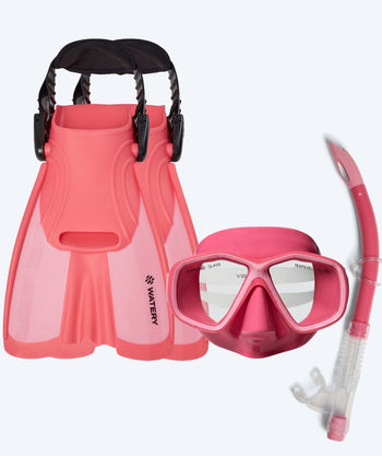 Watery snorkelsæt til børn (4-10) - Tropical - Pink