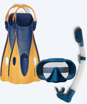 Watery snorkelsæt til voksne (fra 15 år) - Launch/Alton - Mørkeblå/orange