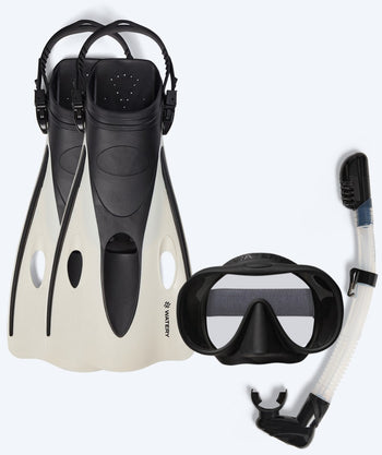 Watery snorkelsæt til voksne (fra 15 år) - Launch/Alton - Sort/hvid