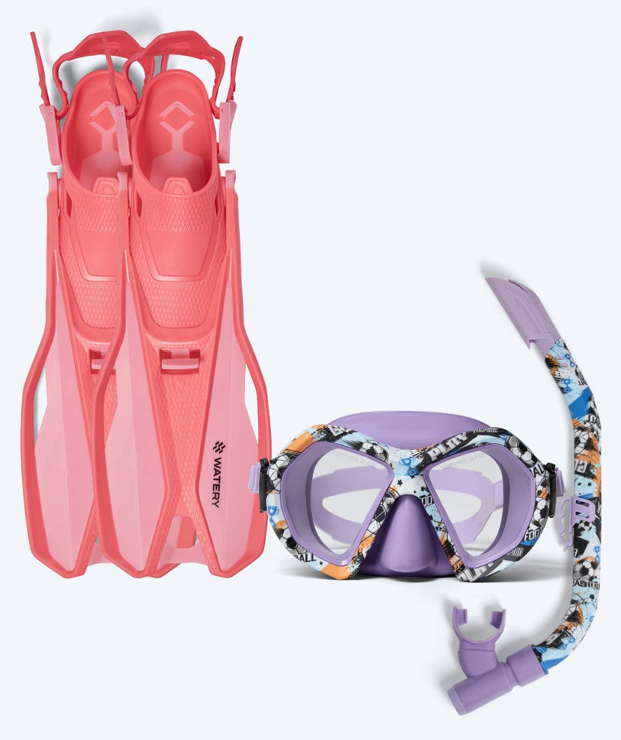 Watery snorkelsæt til junior (8-15) - Sunset/Riku - Lilla/pink