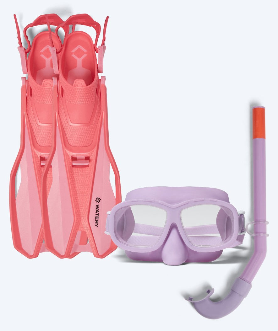 Watery snorkelsæt til børn (4-10) - Sunset/Wyre - Lilla/pink