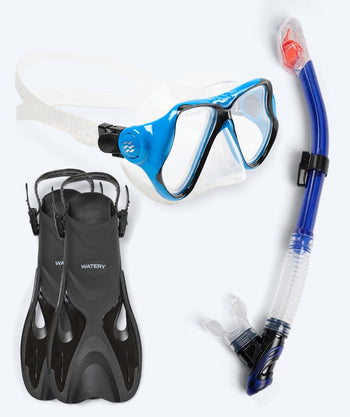 Watery snorkelsæt til voksne - Fisher/Hudson - Blå