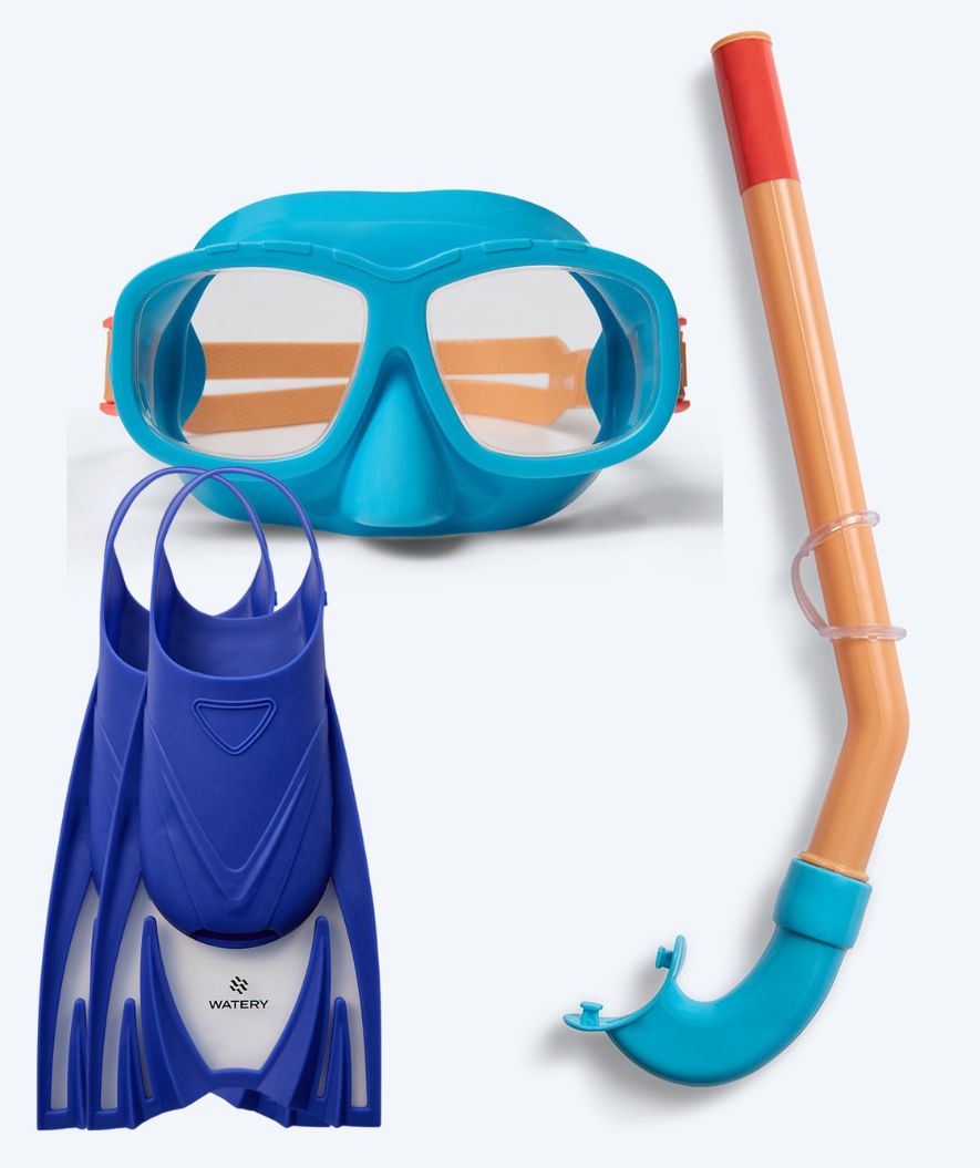 Watery snorkelsæt til junior (8-15) - Wyre/Bimasha - Orange/blå