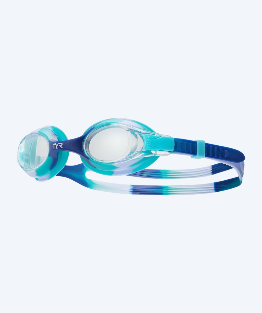 TYR svømmebriller til børn - Swimple - Blå/hvid