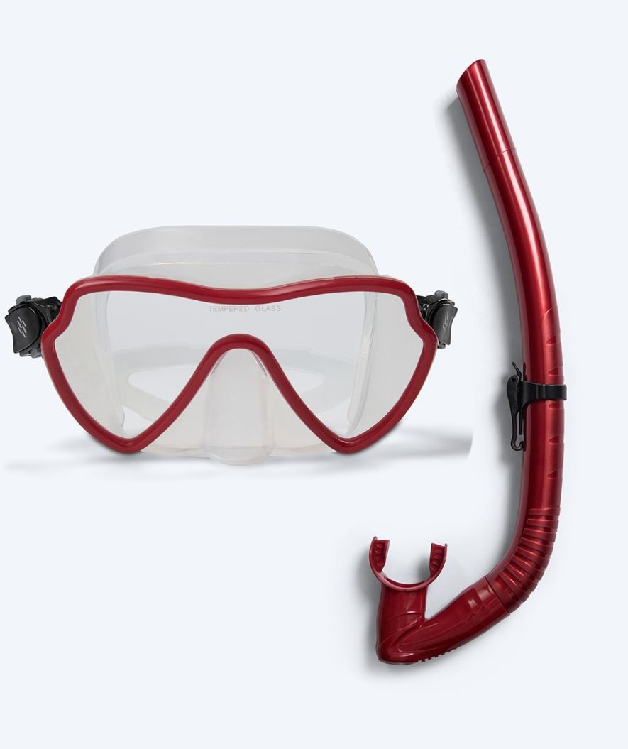 Watery Combo snorkelsæt til voksne (+15) - Fraser/Coast - Rød