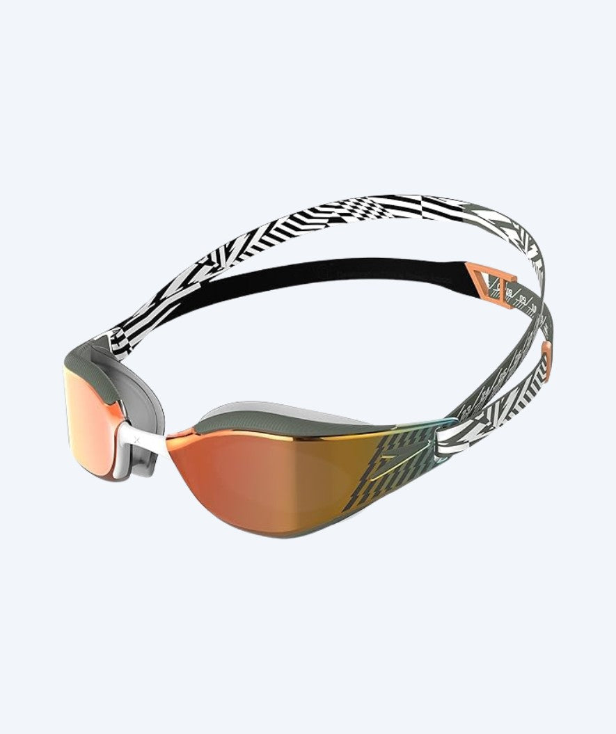 Speedo Elite svømmebriller - Fastskin Hyper Elite Mirror - Sort/grøn (Guld linse)