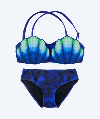 Fin Fun havfruebikini til børn - Royal Shell - Laguna Blue