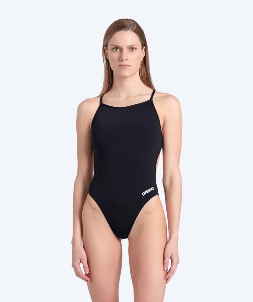 Arena badedragt til damer - Solid Lace Back - Sort