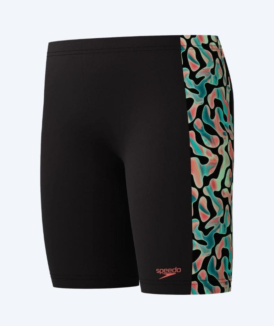 Speedo lange badebukser til drenge - Digital Panel - Sort/grøn