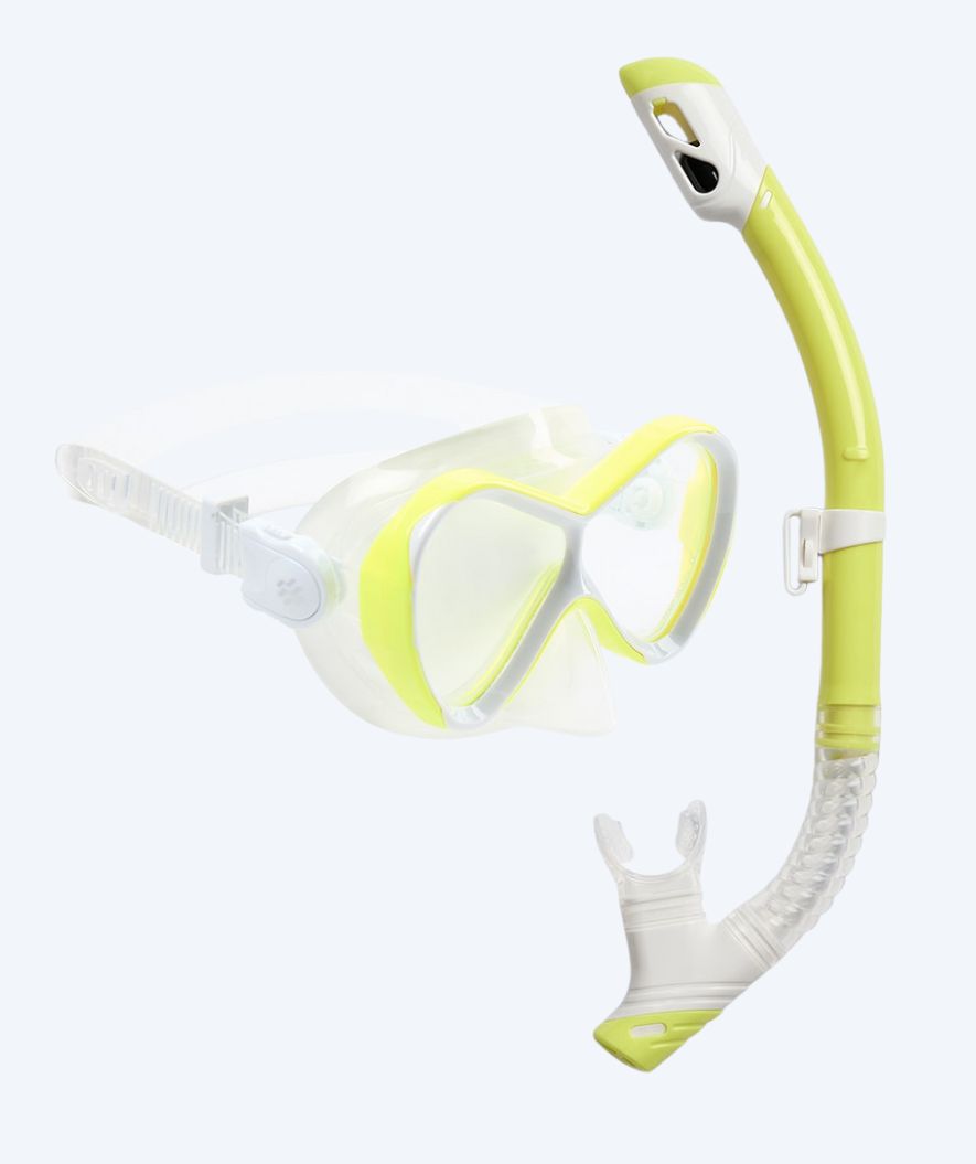 Watery Combo snorkelsæt til børn - Triton Full-dry - Gul