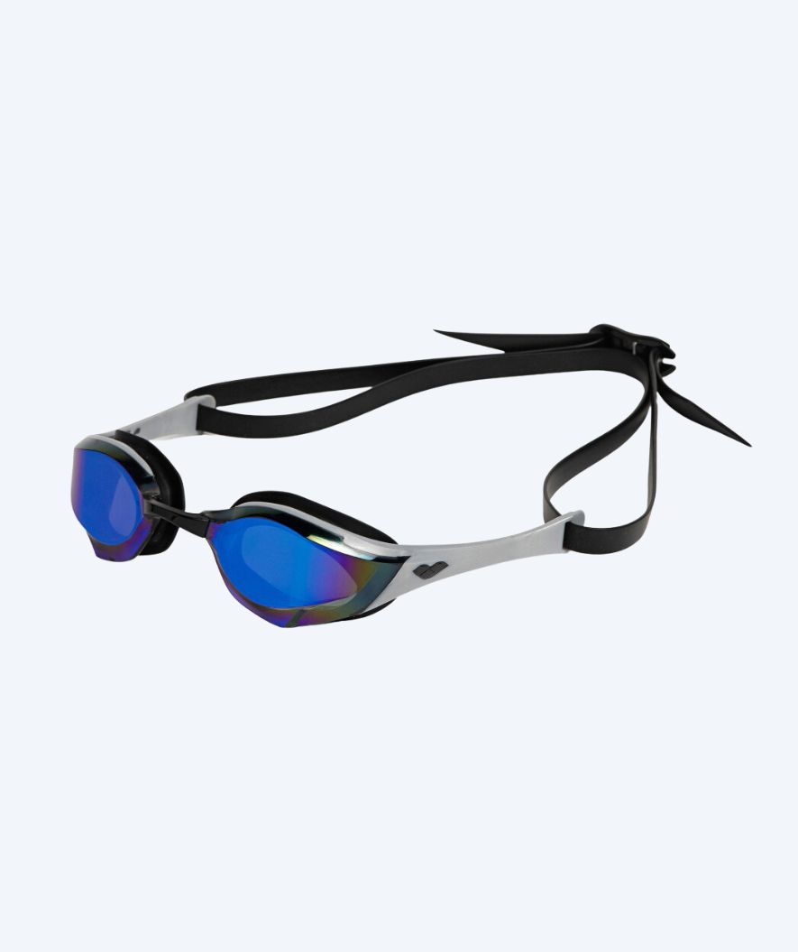 Arena Elite svømmebriller - Cobra Edge SWIPE Mirror - Sølv/sort (Blå mirror)