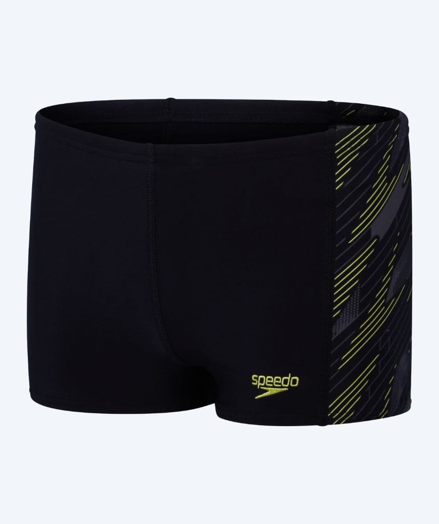 Speedo aquashorts til drenge - Hyperboom Panel - Sort/gul