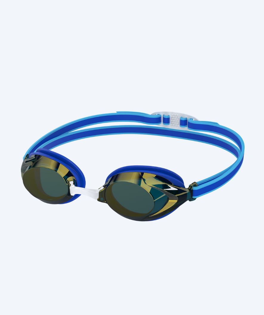 Speedo konkurrence svømmebriller til børn (6-14) - Vanquisher 3.0 Mirrored - Blå/guld
