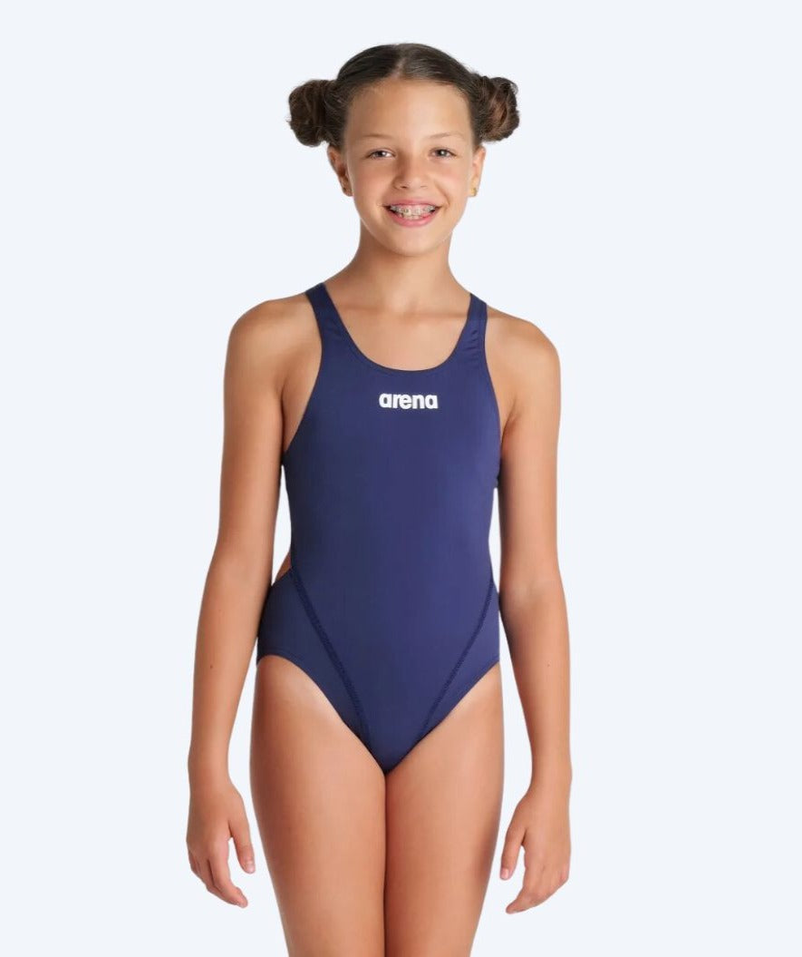 Arena badedragt til piger - Team Swim Tech Solid - Mørkeblå