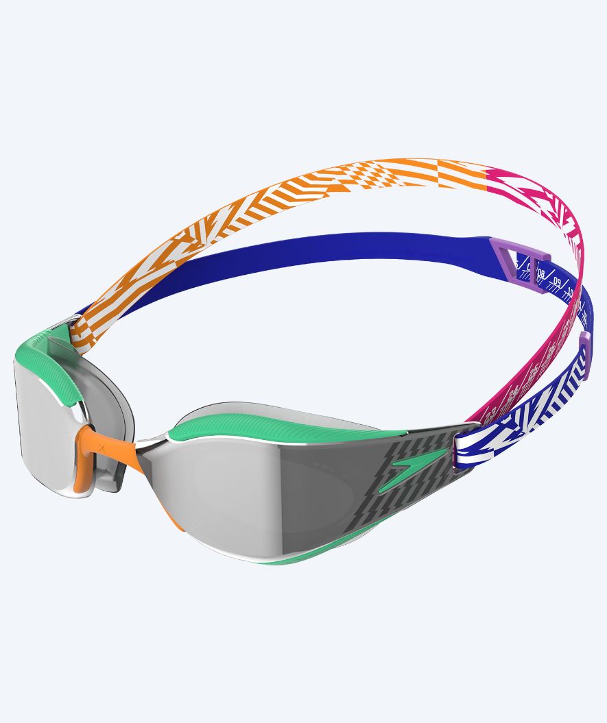 Speedo Elite svømmebriller - Fastskin Hyper Elite Mirror - Grøn/orange