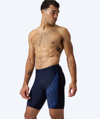 Speedo lange badebukser til mænd - Medley Logo - Mørkeblå/lyseblå