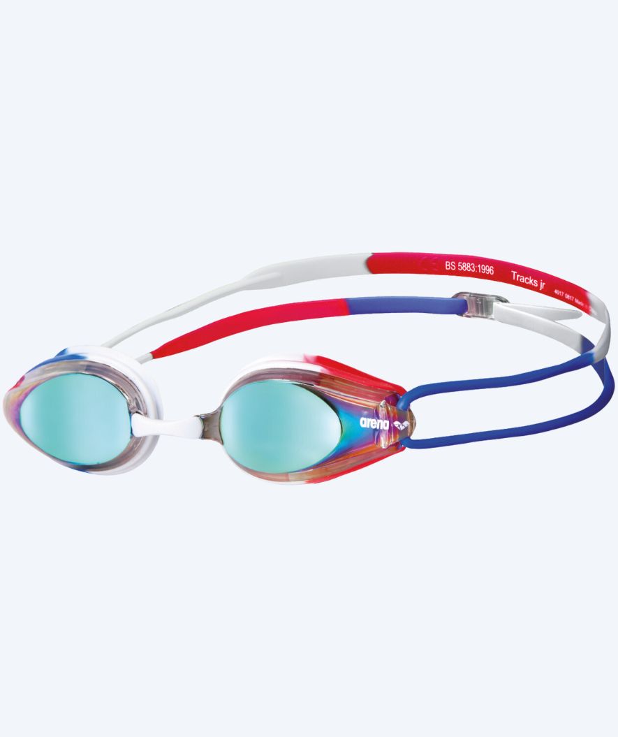 Arena konkurrence svømmebriller til børn (6-12) - Tracks Mirror - Guld/blå