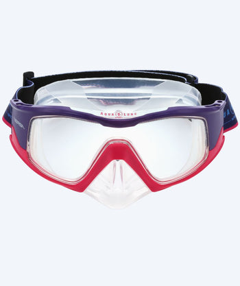 Aqualung svømmemaske til voksne - Versa - Pink/lilla (klar linse)