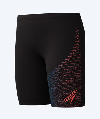Speedo lange badebukser til drenge - Medley Logo - Sort/pink